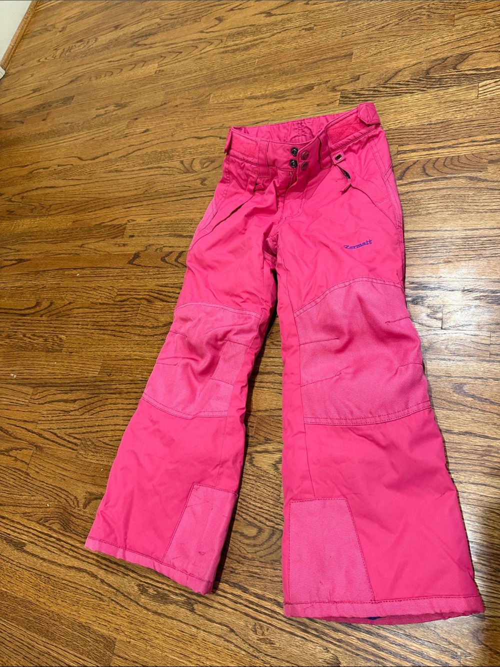 Girls' Pink Snow Pants Zermatt - Insulated Kids Bottoms small